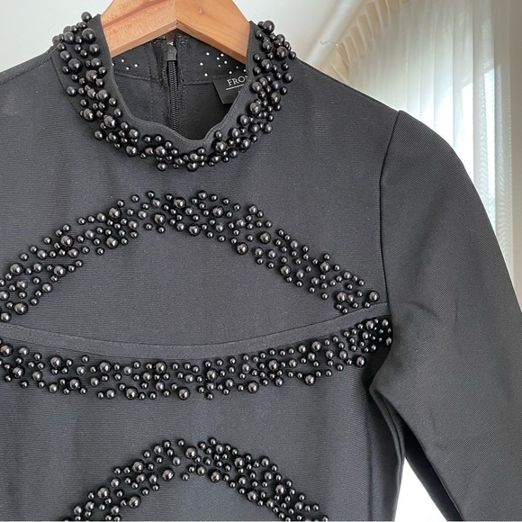 Front Row by Sara & Goldy Beaded Black Tea Length Formal Dress Size XS - Picture 8 of 15